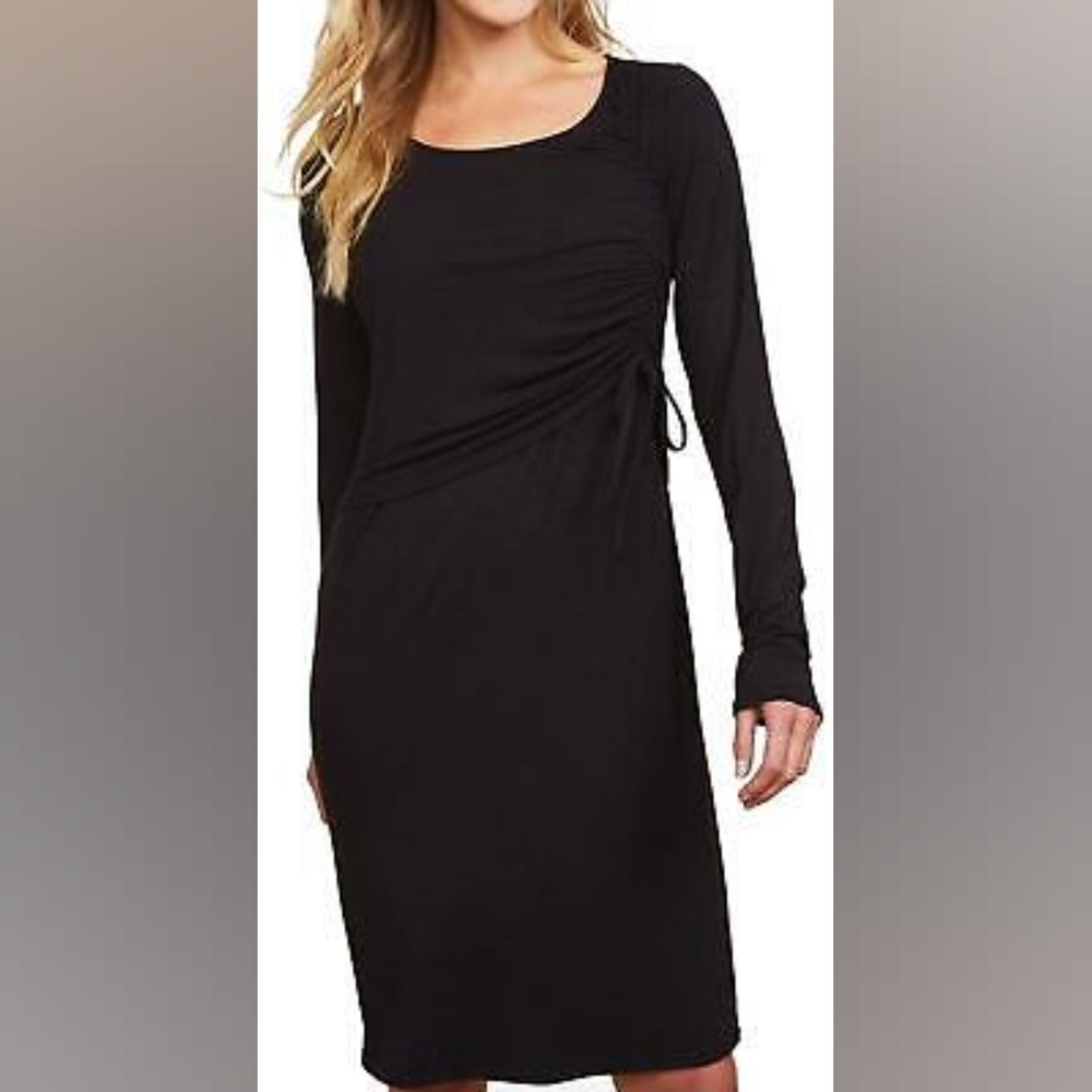 MATERNITY Black Long Sleeve NURSING Dress